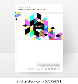 Memphis Geometric background Template for covers, flyers, banners, posters and placards, may be used for presentations and books, EPS10 vector illustration