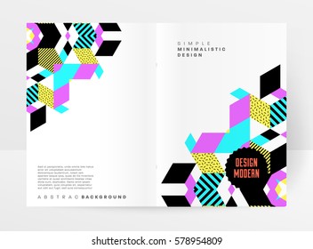 Memphis Planilla de fondo geométrico para cubiertas, volantes, pancartas, carteles y carteles, se puede usar para presentaciones y libros, ilustración del vector EPS10