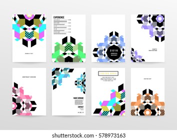 Memphis Planilla de fondo geométrico para cubiertas, volantes, pancartas, carteles y carteles, se puede usar para presentaciones y libros, ilustración del vector EPS10