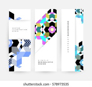 Memphis Geometric background Template for covers, flyers, banners, posters and placards, may be used for presentations and books, EPS10 vector illustration