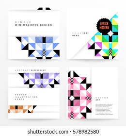 Memphis Geometric background Template for covers, flyers, banners, posters and placards, may be used for presentations and books, EPS10 vector illustration
