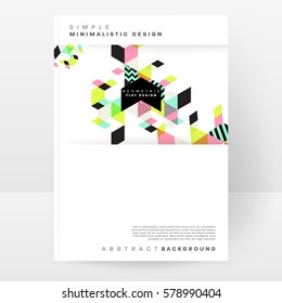 Memphis Geometric background Template for covers, flyers, banners, posters and placards, may be used for presentations and books, EPS10 vector illustration