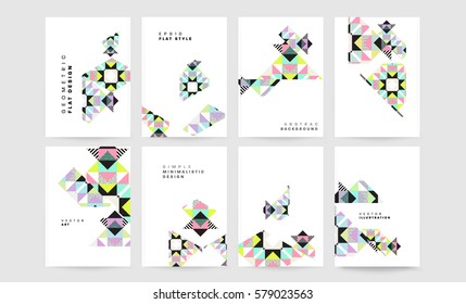 Memphis Planilla de fondo geométrico para cubiertas, volantes, pancartas, carteles y carteles, se puede usar para presentaciones y libros, ilustración del vector EPS10