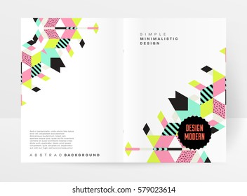 Memphis Geometric background Template for covers, flyers, banners, posters and placards, may be used for presentations and books, EPS10 vector illustration