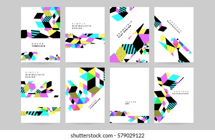 Memphis Geometric background Template for covers, flyers, banners, posters and placards, may be used for presentations and books, EPS10 vector illustration