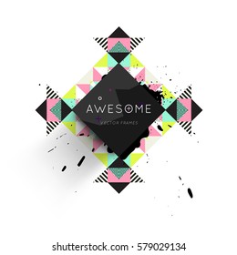 Memphis Geometric background Template for covers, flyers, banners, posters and placards, may be used for presentations and books, EPS10 vector illustration