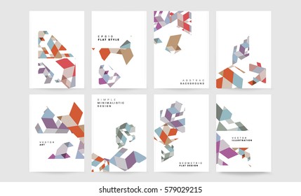 Memphis Geometric background Template for covers, flyers, banners, posters and placards, may be used for presentations and books, EPS10 vector illustration