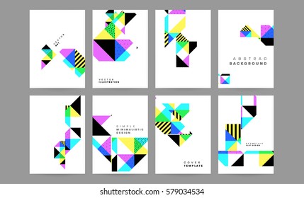 Memphis Geometric background Template for covers, flyers, banners, posters and placards, may be used for presentations and books, EPS10 vector illustration