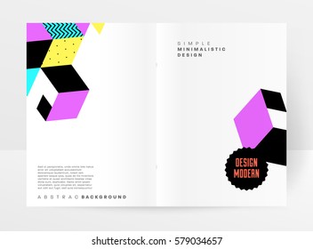 Memphis Geometric background Template for covers, flyers, banners, posters and placards, may be used for presentations and books, EPS10 vector illustration