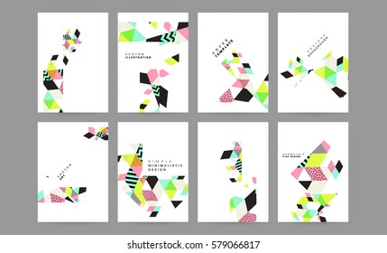 Memphis Planilla de fondo geométrico para cubiertas, volantes, pancartas, carteles y carteles, se puede usar para presentaciones y libros, ilustración del vector EPS10
