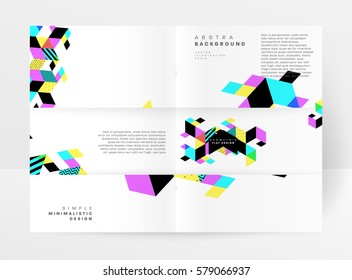 Memphis Geometric background Template for covers, flyers, banners, posters and placards, may be used for presentations and books, EPS10 vector illustration