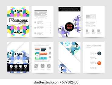 Memphis Geometrischer Hintergrund Vorlage für Cover, Flyer, Banner, Plakate und Plakate, kann für Präsentationen und Bücher verwendet werden, EPS10 Vektorgrafik