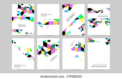 Memphis Geometric background Template for covers, flyers, banners, posters and placards, may be used for presentations and books, EPS10 vector illustration
