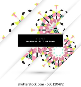 Memphis Geometric background Template for covers, flyers, banners, posters and placards, may be used for presentations and books, EPS10 vector illustration