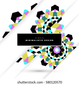 Memphis Geometric background Template for covers, flyers, banners, posters and placards, may be used for presentations and books, EPS10 vector illustration