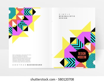 Memphis Planilla de fondo geométrico para cubiertas, volantes, pancartas, carteles y carteles, se puede usar para presentaciones y libros, ilustración del vector EPS10