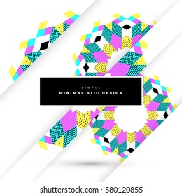 Memphis Geometric background Template for covers, flyers, banners, posters and placards, may be used for presentations and books, EPS10 vector illustration