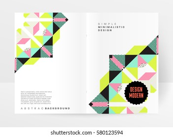Memphis Geometric background Template for covers, flyers, banners, posters and placards, may be used for presentations and books, EPS10 vector illustration
