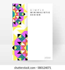 Memphis Geometric background Template for covers, flyers, banners, posters and placards, may be used for presentations and books, EPS10 vector illustration