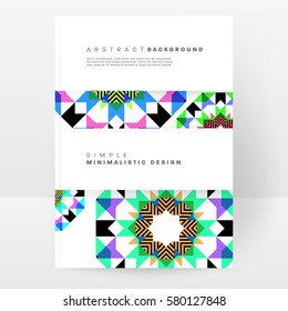 Memphis Geometric background Template for covers, flyers, banners, posters and placards, may be used for presentations and books, EPS10 vector illustration