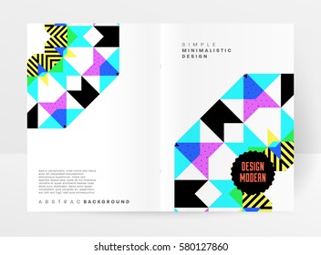 Memphis Geometric background Template for covers, flyers, banners, posters and placards, may be used for presentations and books, EPS10 vector illustration