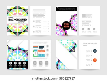 Memphis Geometric background Template for covers, flyers, banners, posters and placards, may be used for presentations and books, EPS10 vector illustration