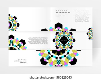 Memphis Geometric background Template for covers, flyers, banners, posters and placards, may be used for presentations and books, EPS10 vector illustration