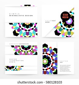 Memphis Geometric background Template for covers, flyers, banners, posters and placards, may be used for presentations and books, EPS10 vector illustration
