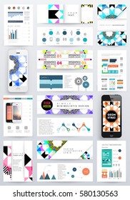Memphis Geometric background Template for covers, flyers, banners, posters and placards, may be used for presentations and books, EPS10 vector illustration