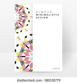 Memphis Geometric background Template for covers, flyers, banners, posters and placards, may be used for presentations and books, EPS10 vector illustration