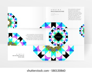 Memphis Geometric background Template for covers, flyers, banners, posters and placards, may be used for presentations and books, EPS10 vector illustration