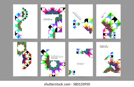 Memphis Geometric background Template for covers, flyers, banners, posters and placards, may be used for presentations and books, EPS10 vector illustration