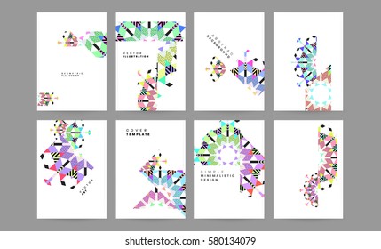 Memphis Geometric background Template for covers, flyers, banners, posters and placards, may be used for presentations and books, EPS10 vector illustration