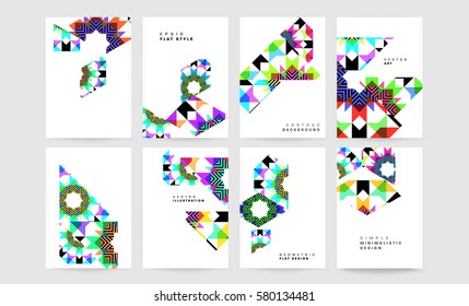 Memphis Geometric background Template for covers, flyers, banners, posters and placards, may be used for presentations and books, EPS10 vector illustration