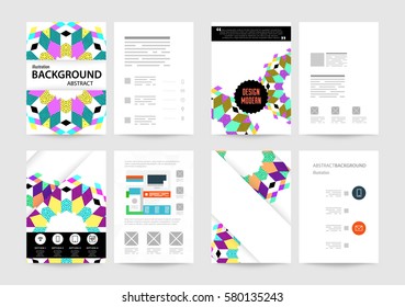 Memphis Geometric background Template for covers, flyers, banners, posters and placards, may be used for presentations and books, EPS10 vector illustration