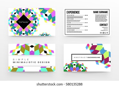 Memphis Geometric background Template for covers, flyers, banners, posters and placards, may be used for presentations and books, EPS10 vector illustration
