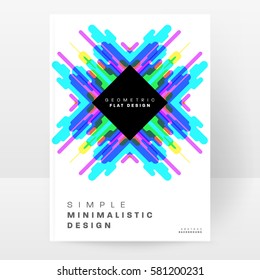 Memphis Geometric background Template for covers, flyers, banners, posters and placards, may be used for presentations and books, EPS10 vector illustration