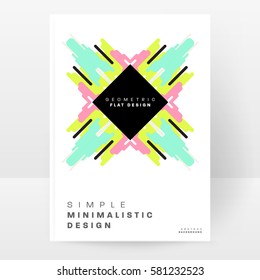 Memphis Geometric background Template for covers, flyers, banners, posters and placards, may be used for presentations and books, EPS10 vector illustration
