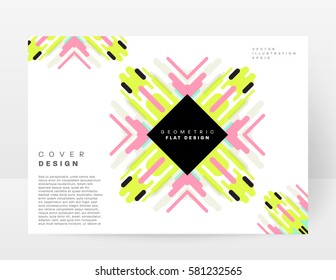 Memphis Planilla de fondo geométrico para cubiertas, volantes, pancartas, carteles y carteles, se puede usar para presentaciones y libros, ilustración del vector EPS10