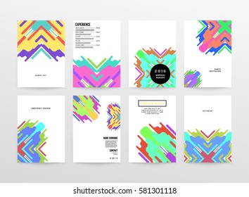 Memphis Geometric background Template for covers, flyers, banners, posters and placards, may be used for presentations and books, EPS10 vector illustration