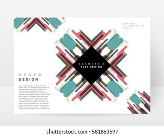 Memphis Geometric background Template for covers, flyers, banners, posters and placards, may be used for presentations and books, EPS10 vector illustration