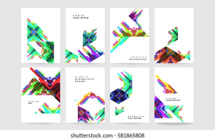 Memphis Geometric background Template for covers, flyers, banners, posters and placards, may be used for presentations and books, EPS10 vector illustration