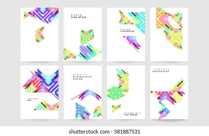 Memphis Geometric background Template for covers, flyers, banners, posters and placards, may be used for presentations and books, EPS10 vector illustration