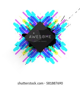 Memphis Geometric background Template for covers, flyers, banners, posters and placards, may be used for presentations and books, EPS10 vector illustration