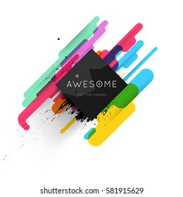 Memphis Geometric background Template for covers, flyers, banners, posters and placards, may be used for presentations and books, EPS10 vector illustration