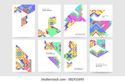 Memphis Geometric background Template for covers, flyers, banners, posters and placards, may be used for presentations and books, EPS10 vector illustration