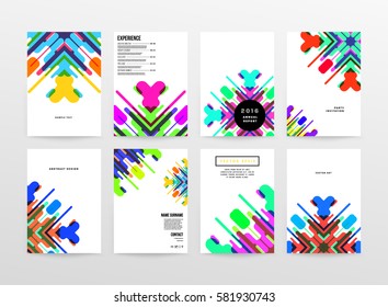 Memphis Geometric background Template for covers, flyers, banners, posters and placards, may be used for presentations and books, EPS10 vector illustration