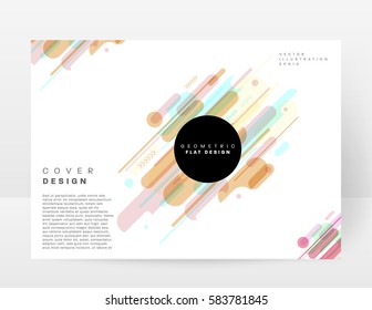 Memphis Geometric background Template for covers, flyers, banners, posters and placards, may be used for presentations and books, EPS10 vector illustration