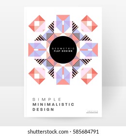 Memphis Geometric background Template for covers, flyers, banners, posters and placards, may be used for presentations and books, EPS10 vector illustration