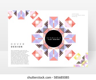 Memphis Geometric background Template for covers, flyers, banners, posters and placards, may be used for presentations and books, EPS10 vector illustration